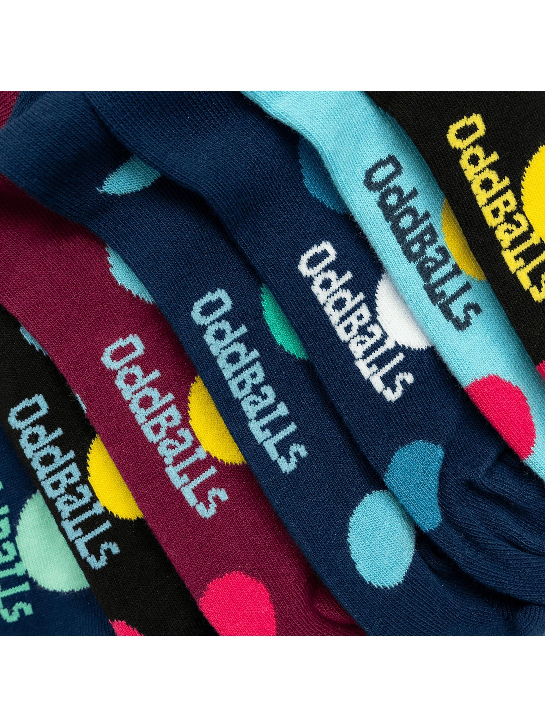 OddBalls cotton blend polka dot socks pack of 7, imported from the UK