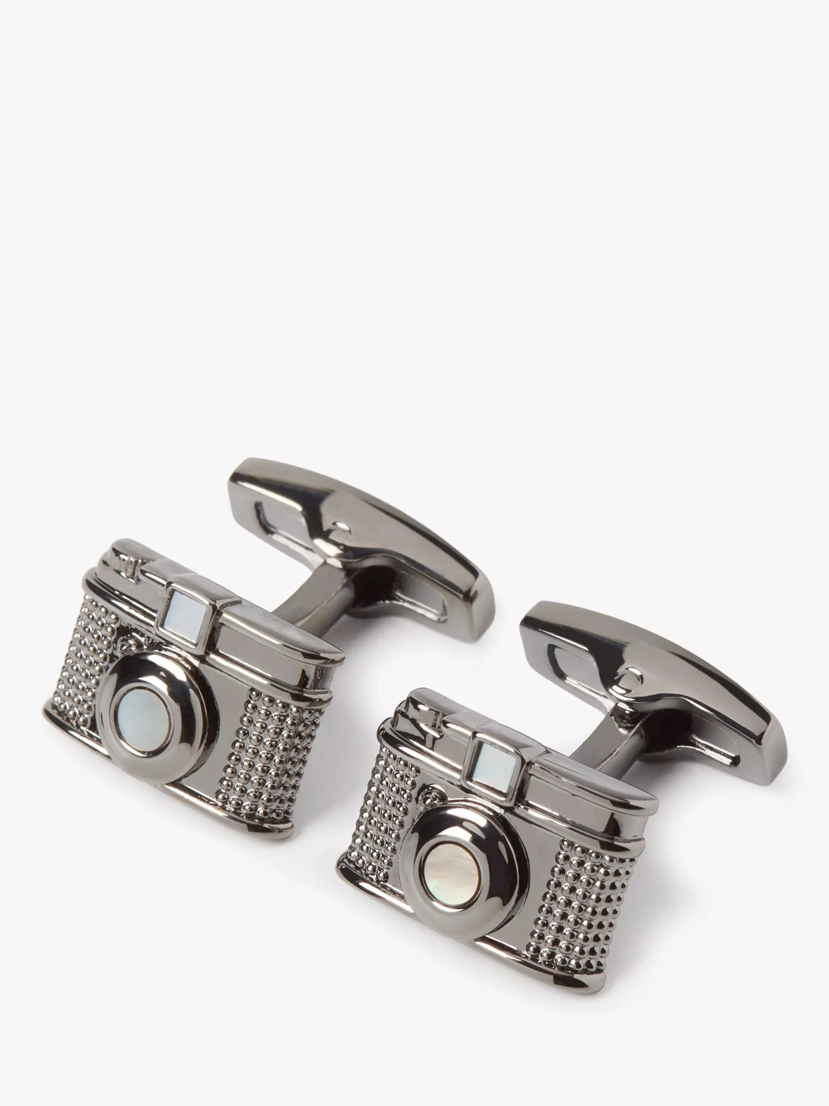 Simon Carter camera cufflinks gunmetal 12x17mm, imported from the UK