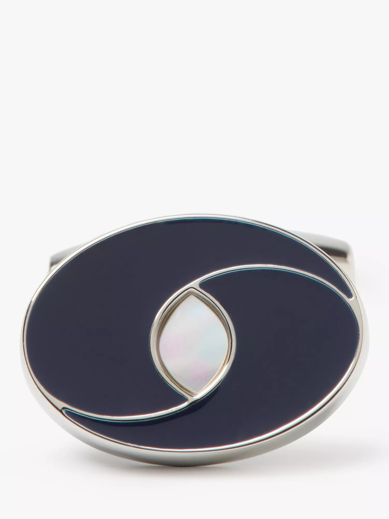 Simon Carter oval navy cufflinks - British product