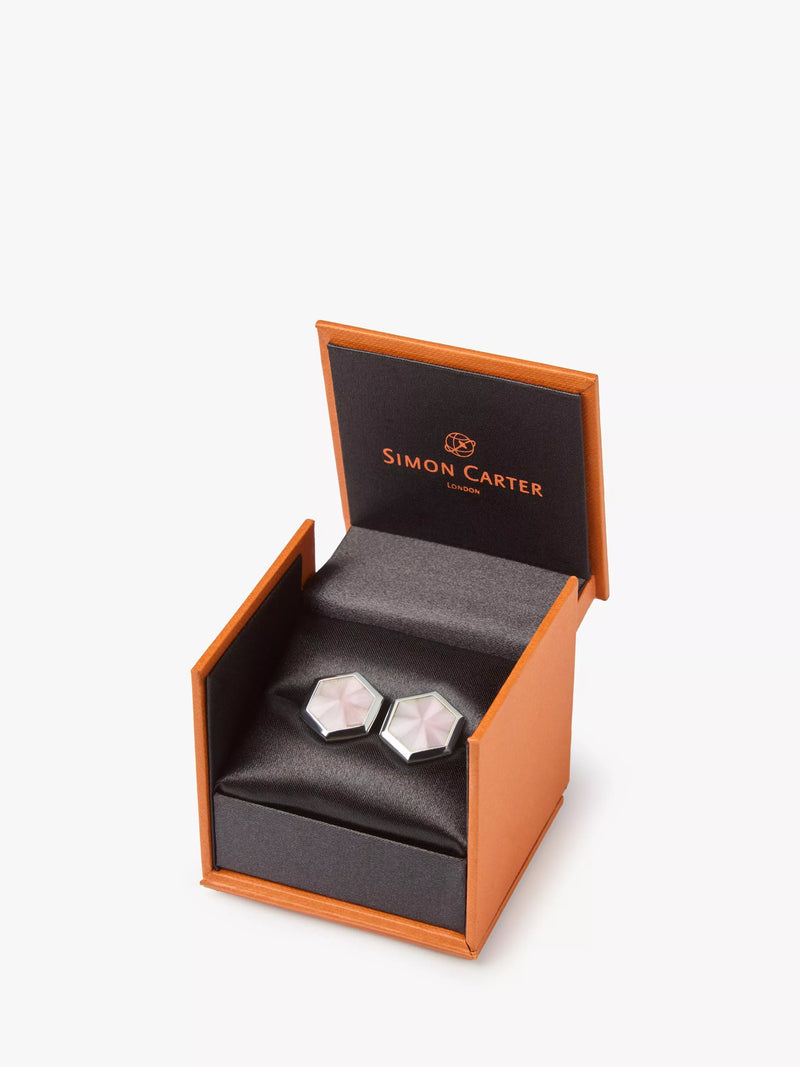 Simon Carter hexagon pink cufflinks - British product