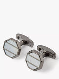 Simon Carter Shoji Mop cufflinks in pearl and gunmetal - British product