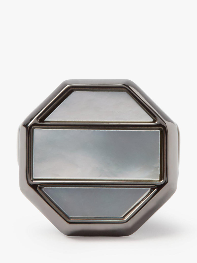 Simon Carter Shoji Mop cufflinks in pearl and gunmetal - British product