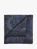 Simon Carter silk pocket square navy paisley pattern, imported from the UK