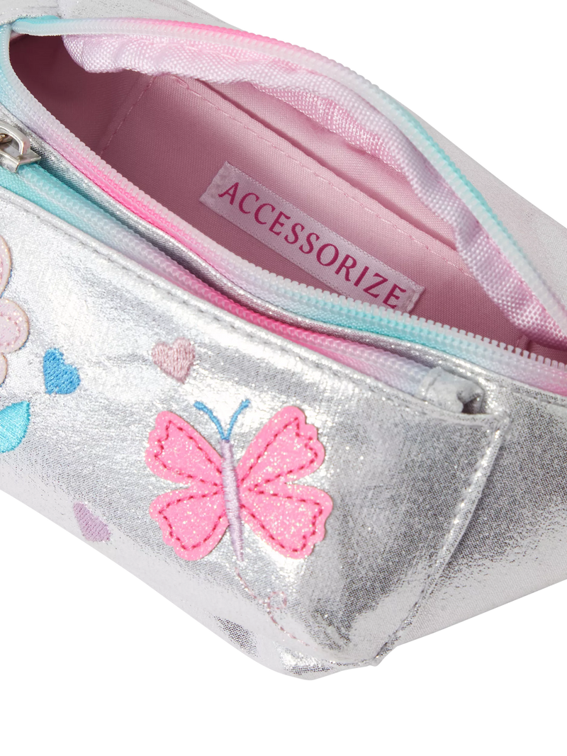 Angels by Accessorize kids metallic belt bag silver - British product