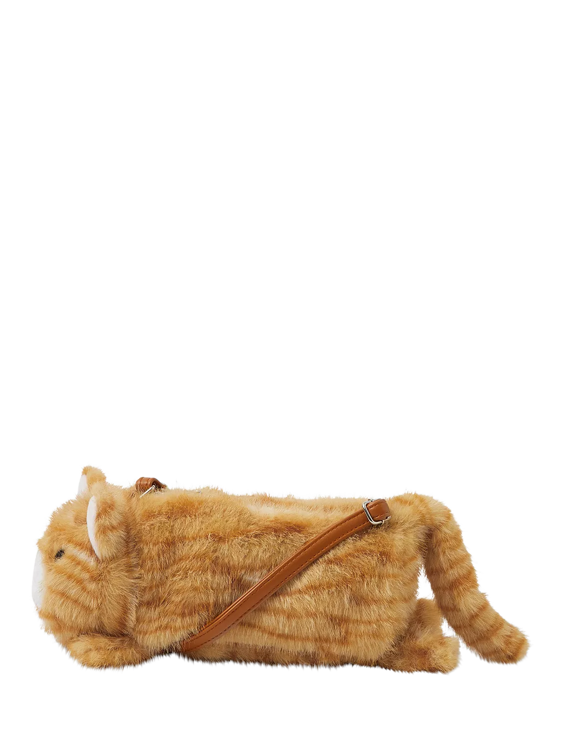 Angels by Accessorize furry cat crossbody bag orange - British product