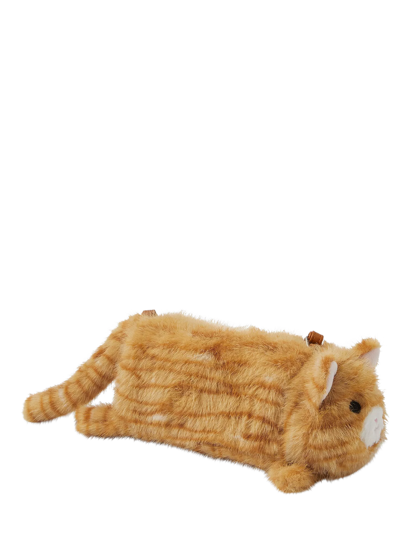 Angels by Accessorize furry cat crossbody bag orange - British product