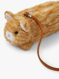 Angels by Accessorize furry cat crossbody bag orange - British product