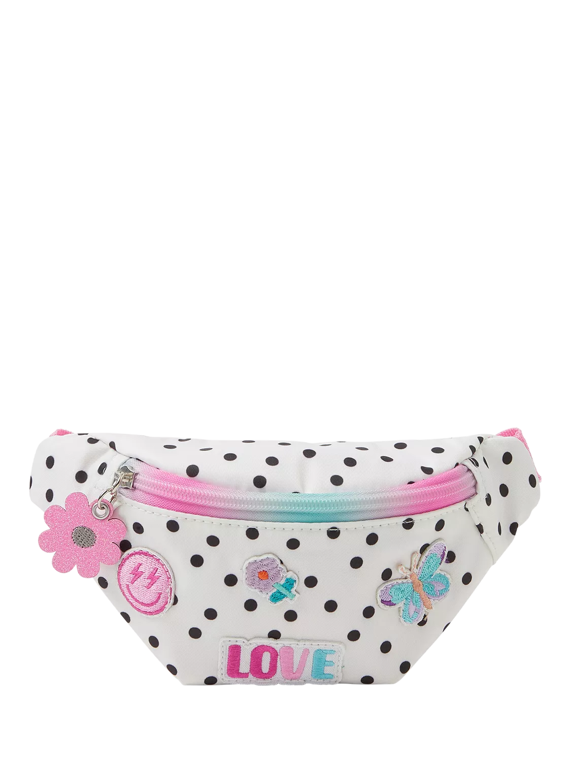 Angels by Accessorize white spot print kids belt bag (British brand)