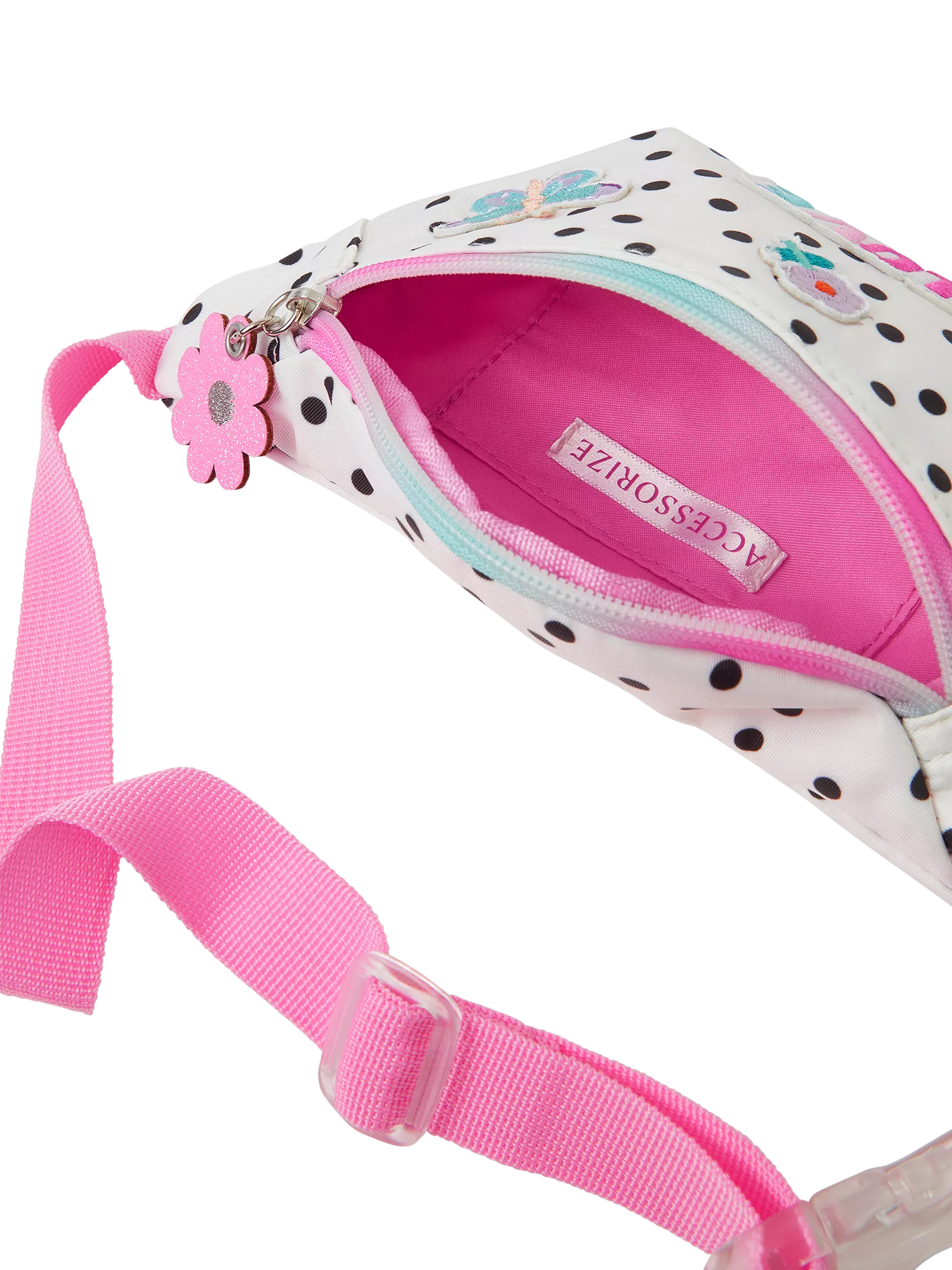 Angels by Accessorize white spot print kids belt bag (British brand)
