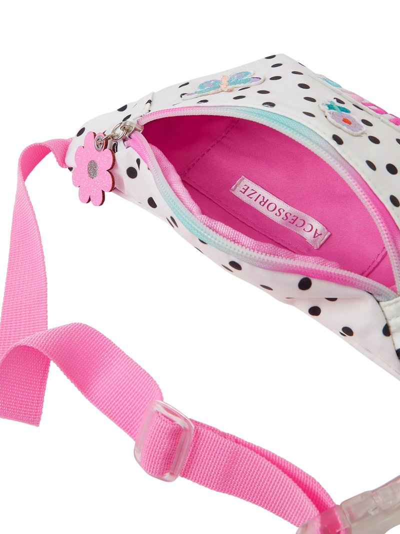Angels by Accessorize white spot print kids belt bag (British brand)