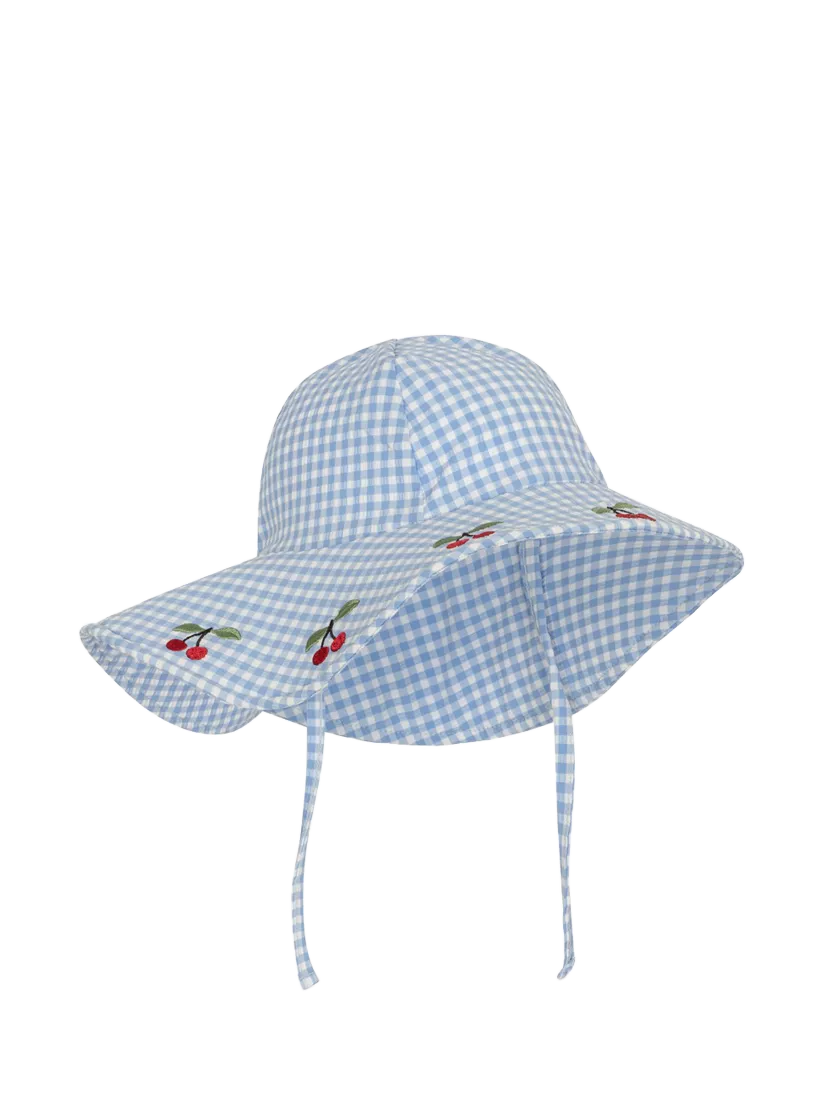 Konges Sløjd Kids' Soline Seersucker Swim Hat, Provence/White Swan, 12-18 months