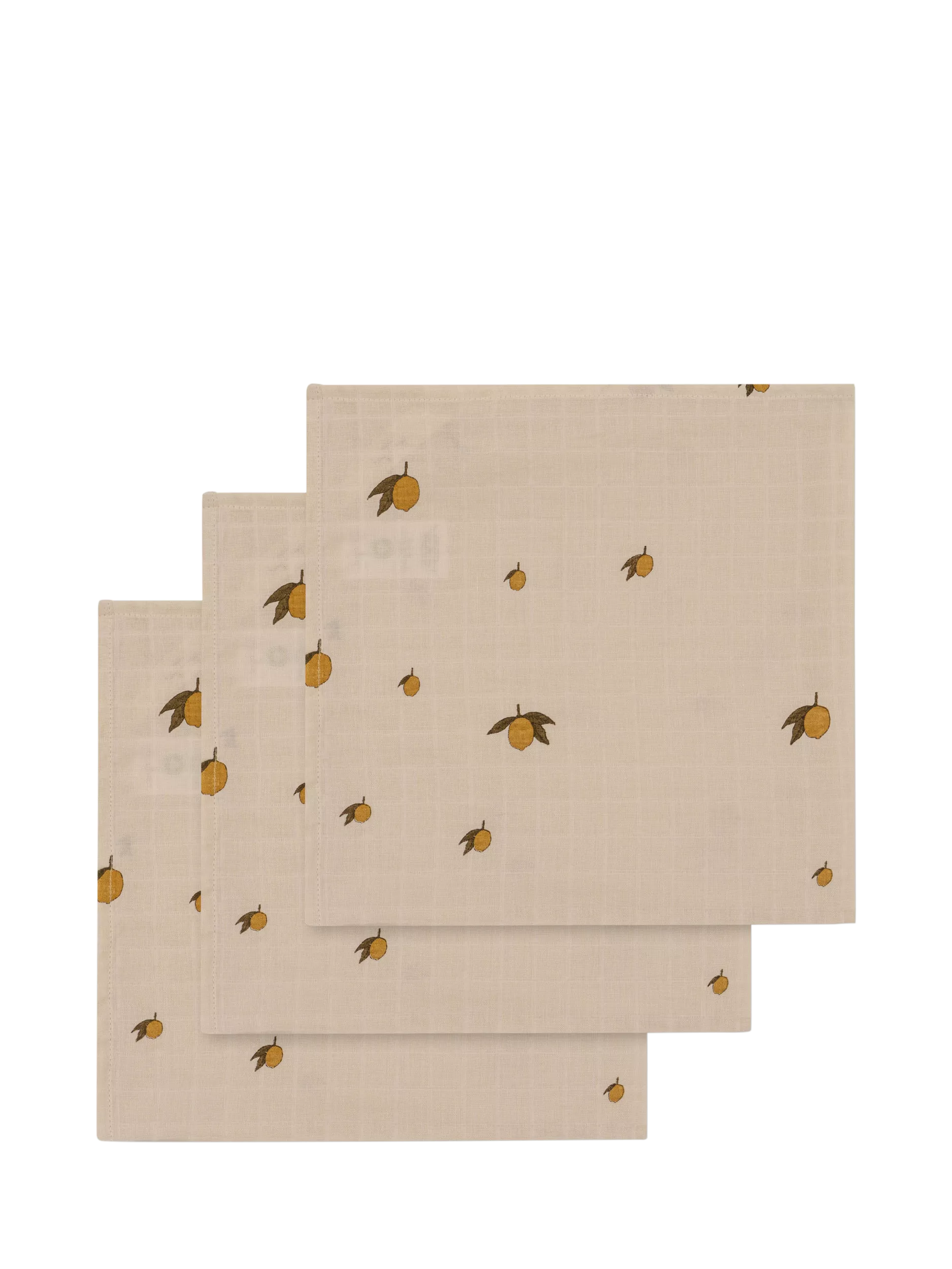 Konges Sløjd muslin cloths lemon print 3-pack - British product