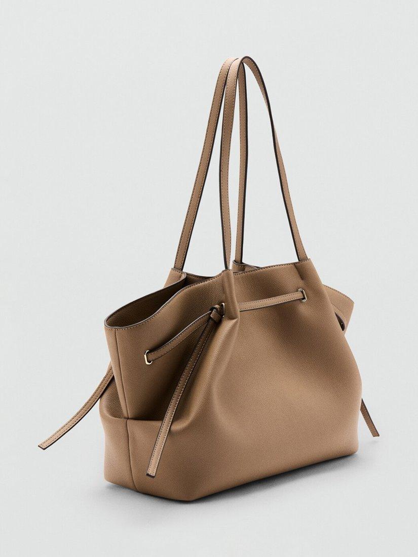 Mango structured tote bag Camel 26x19x19cm, imported from the UK