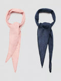 Mango plain navy scarf pack of two 25cm - British product