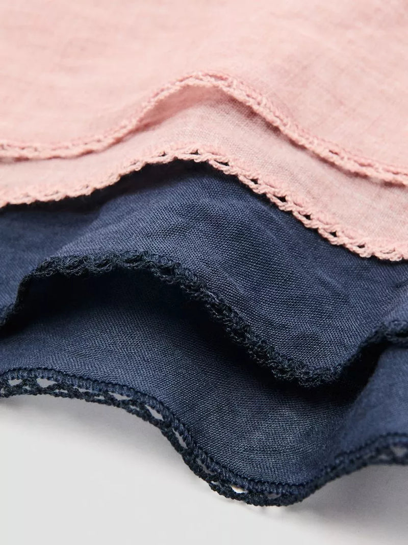Mango plain navy scarf pack of two 25cm - British product