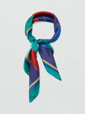 Mango printed scarf red blue 70cm square British product