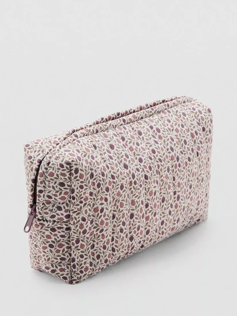 Mango make up bag off white floral travel size, imported from the UK