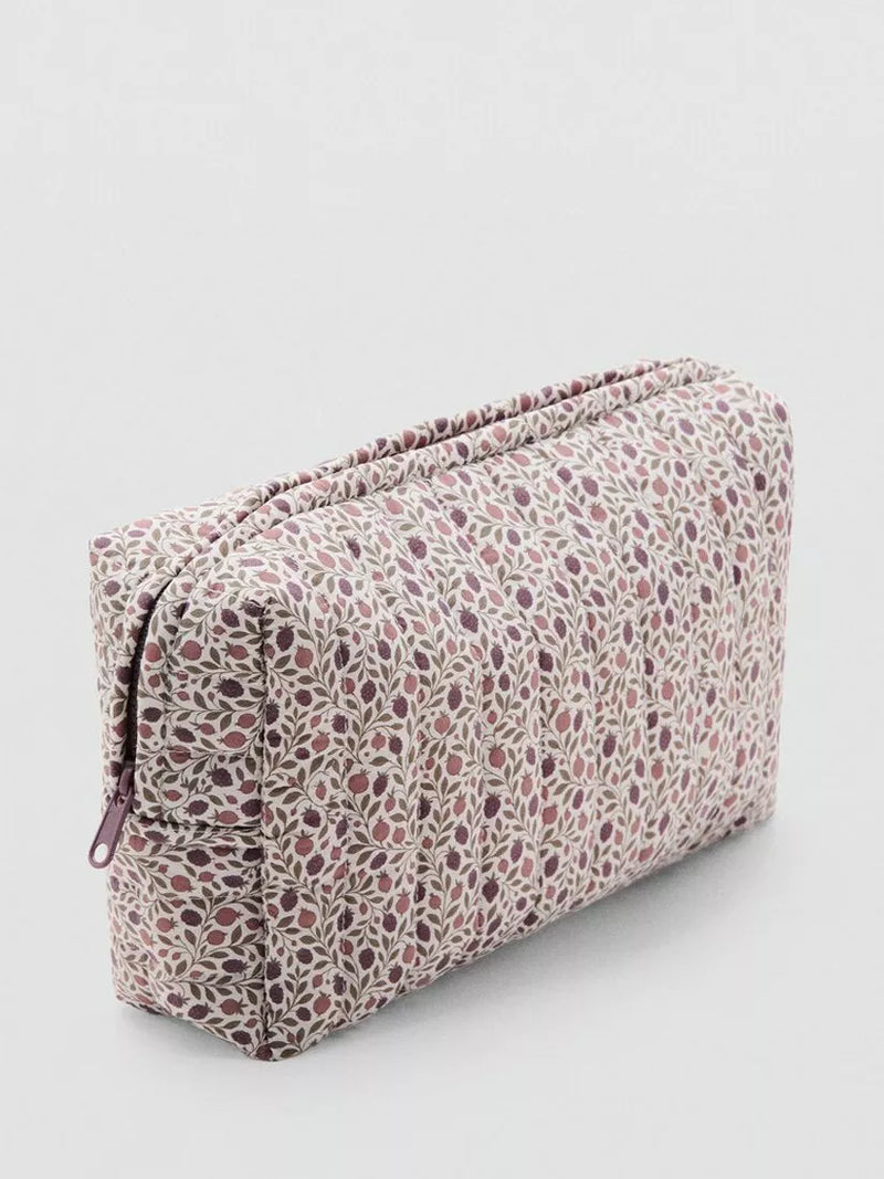 Mango make up bag off white floral travel size, imported from the UK
