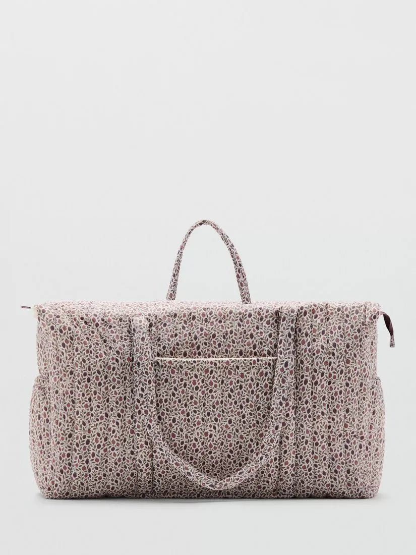 Mango floral quilted weekend maternity bag Off White/Multi (British brand)