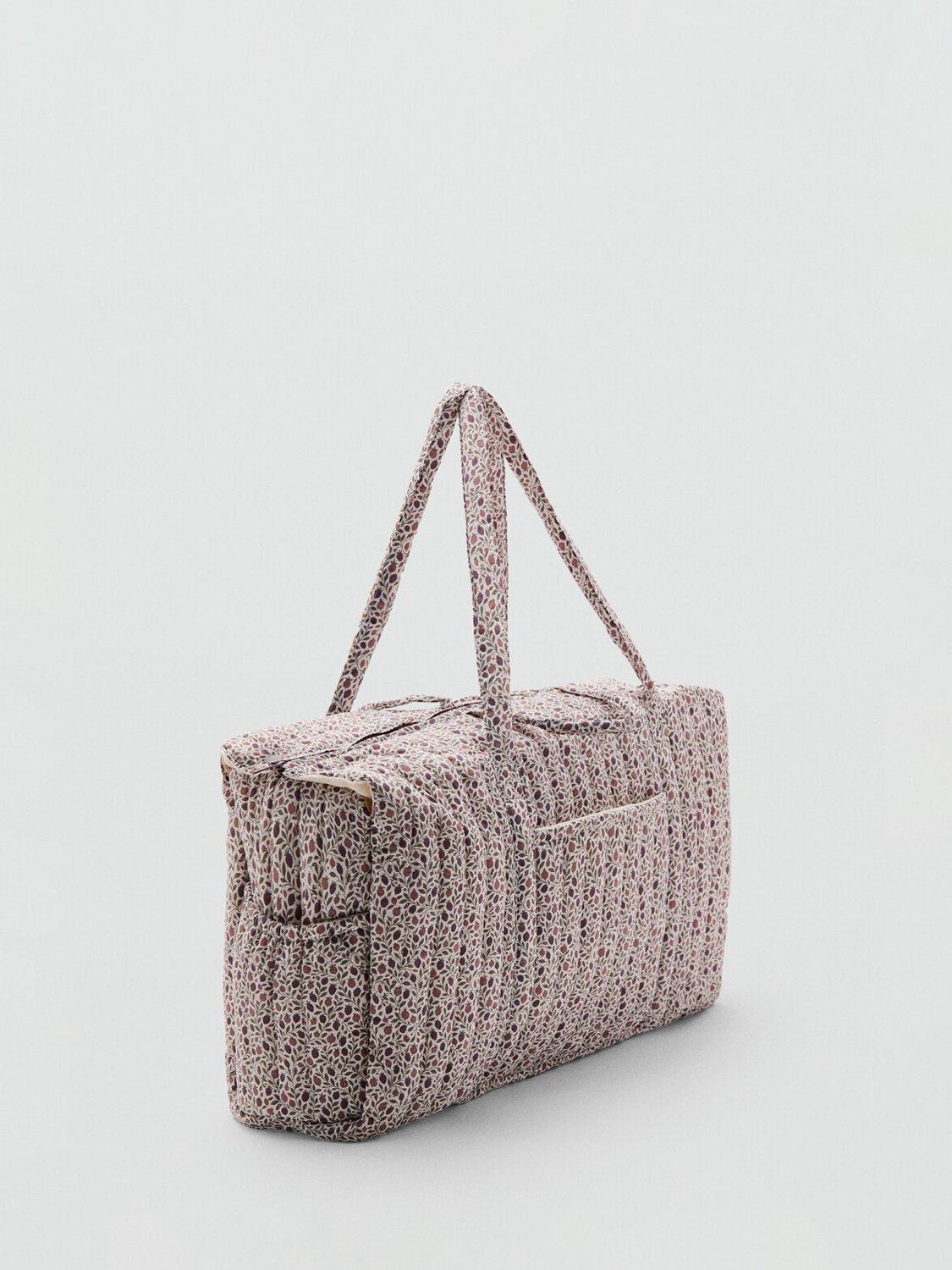 Mango floral quilted weekend maternity bag Off White/Multi (British brand)