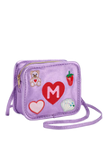 Stych Kids' Intial Teddy and Heart Crossbody Bag, Purple, M