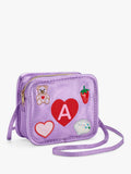 Stych purple kids crossbody bag with initial and teddy patches, UK version