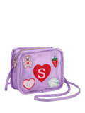 Stych Kids' Intial Teddy and Heart Crossbody Bag, Purple, S