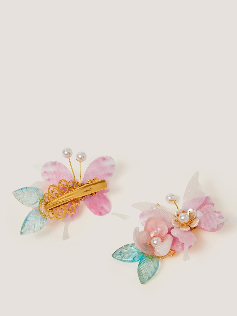 Monsoon kids tropical butterfly hair clip pack of 2 (British brand)