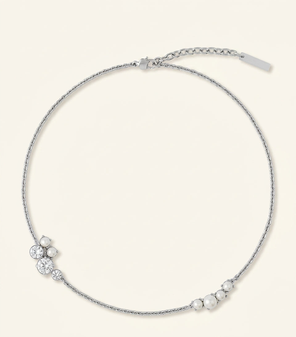 Givenchy crystal pearl cluster necklace, imported from the UK