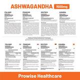 Prowise Ashwagandha supplement 1500mg 180 tablets - British product