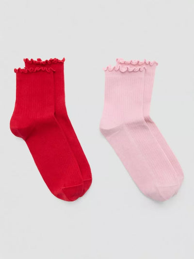 John Lewis Mango Rizos Frill Top Socks Pack of 2 Pairs- Buy online at McGrocer