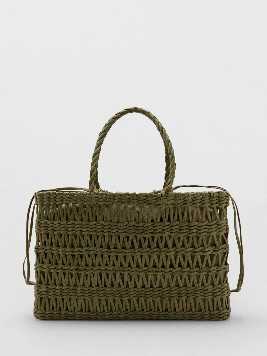 Mango woven tote bag Khaki (British brand)