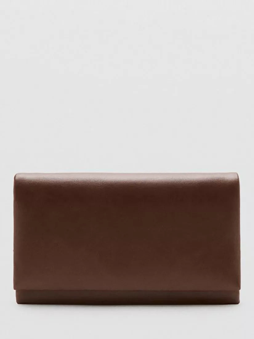 Mango Faux Leather Envelope Clutch Bag