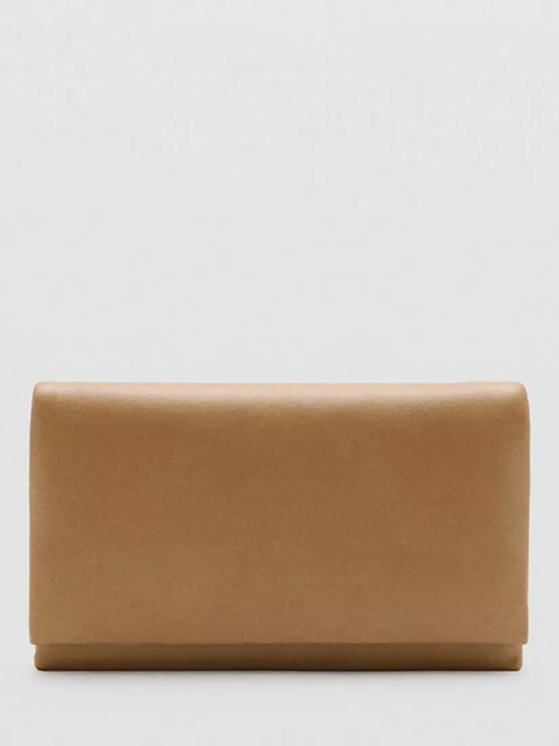 Mango Faux Leather Envelope Clutch Bag