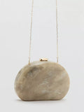 Mango marble effect clutch bag in stone, imported from the UK