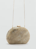 Mango marble effect clutch bag in stone, imported from the UK