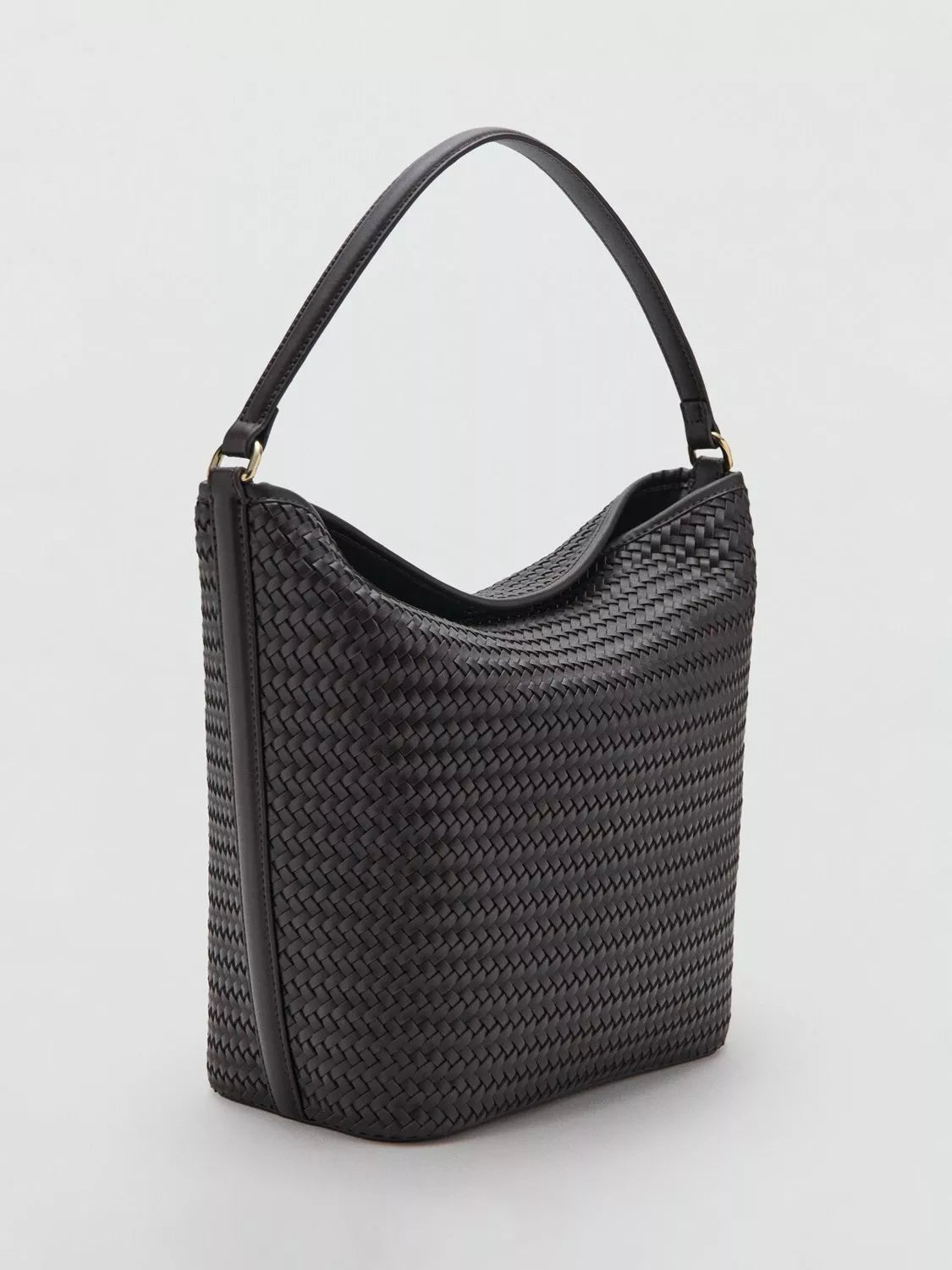 Mango woven hobo shoulder bag in chocolate (British brand)