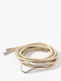 Mint Velvet Handwoven Leather Tie Waist Belt, Natural Cream, S-M
