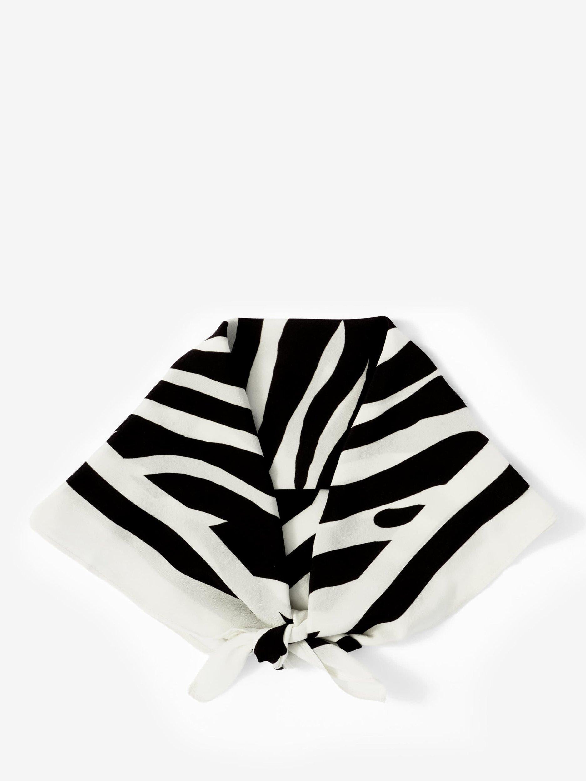 Mint Velvet zebra print satin square scarf 70x70cm, imported from the UK