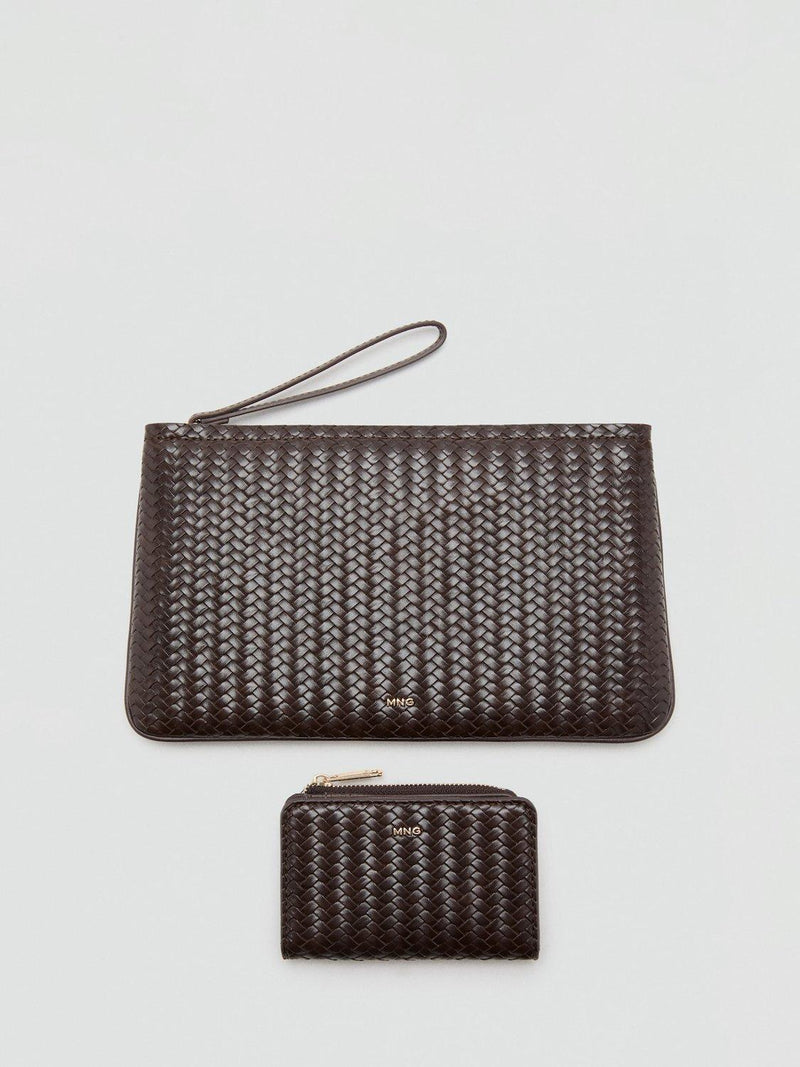 Mango braided texture zip compact wallet, UK version