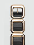 Mango black sculptural square link waist belt - British product