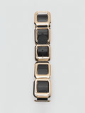 Mango black sculptural square link waist belt - British product