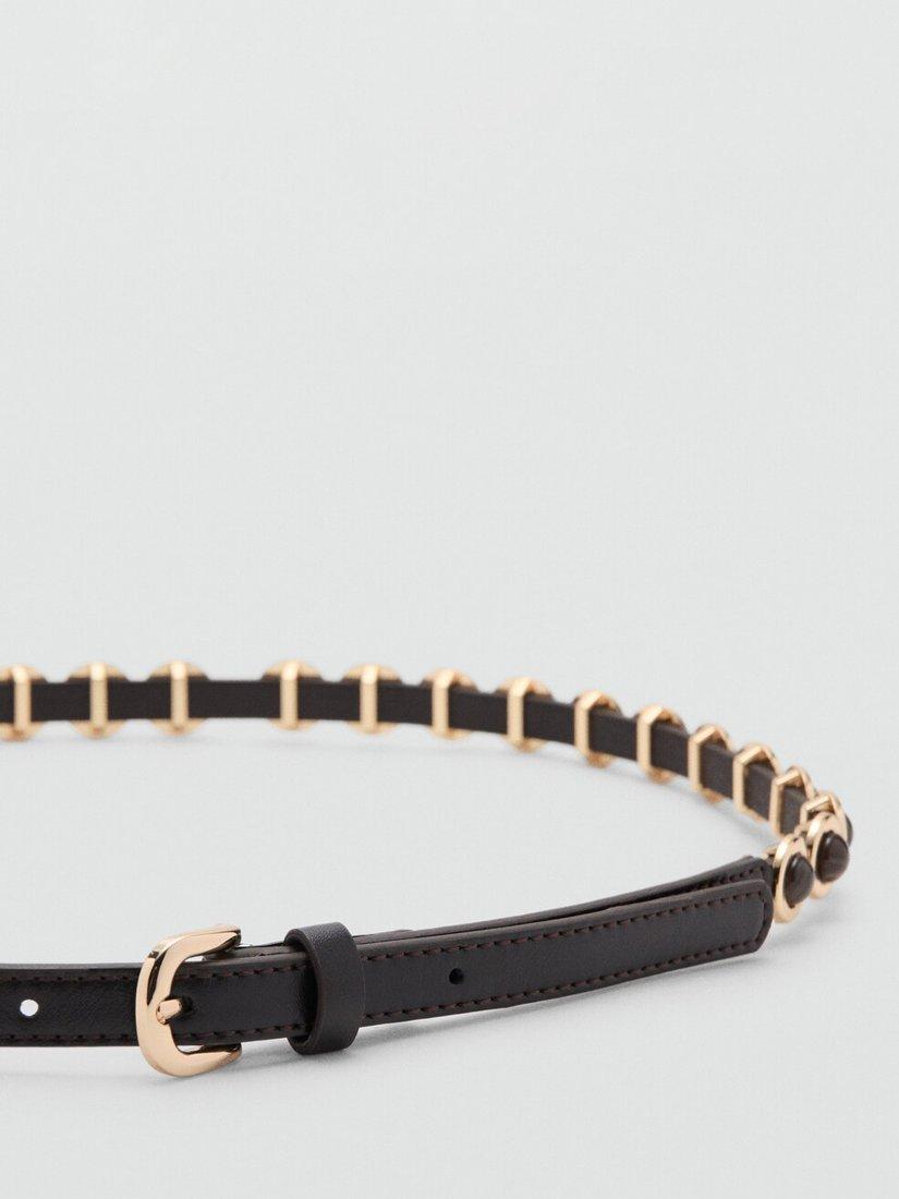 Mango chain-link skinny belt chocolate (British brand)