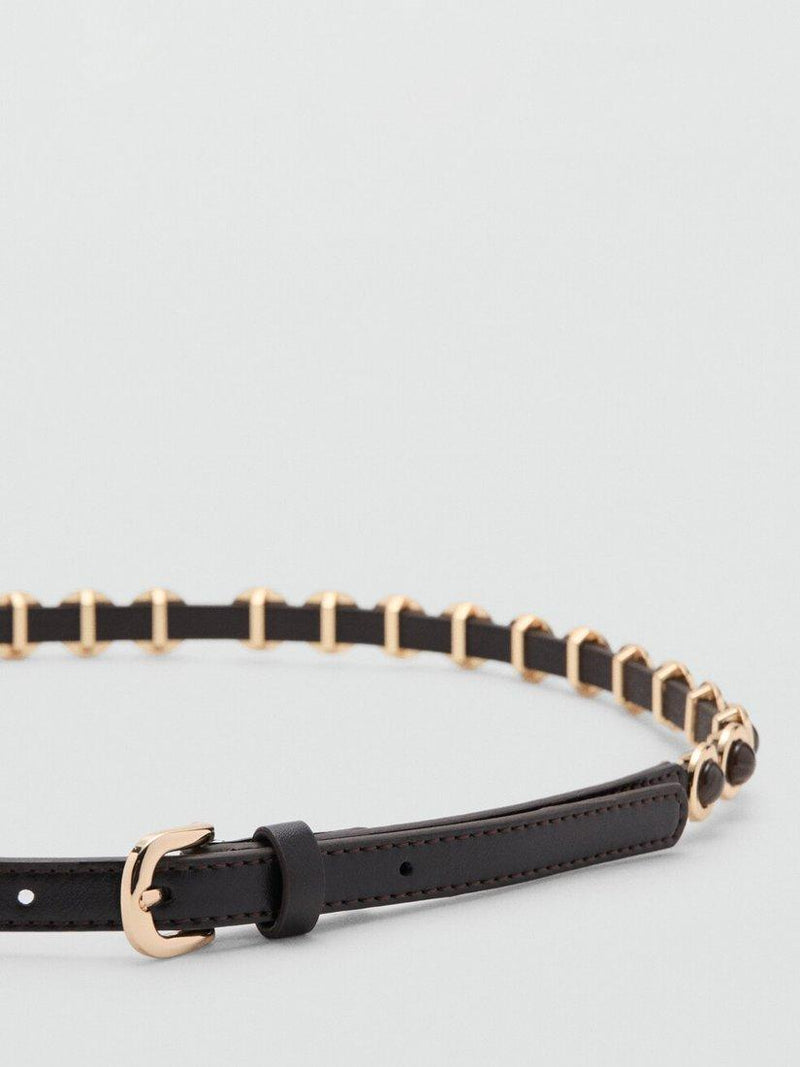 Mango chain-link skinny belt chocolate (British brand)