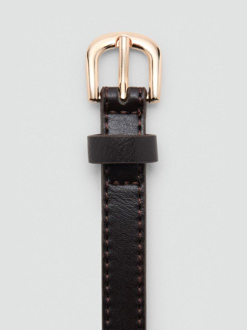 Mango chain-link skinny belt chocolate (British brand)