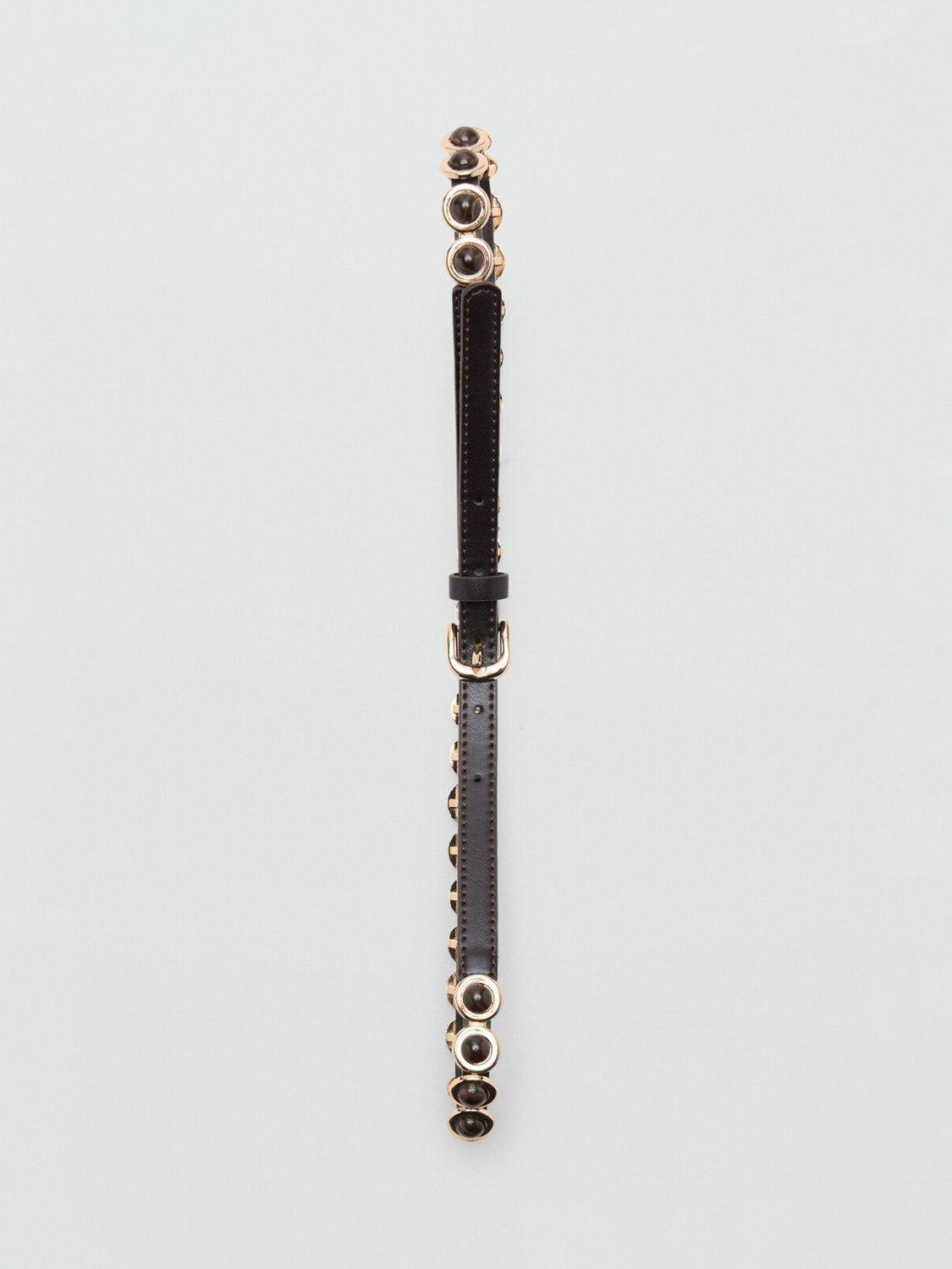Mango chain-link skinny belt chocolate (British brand)