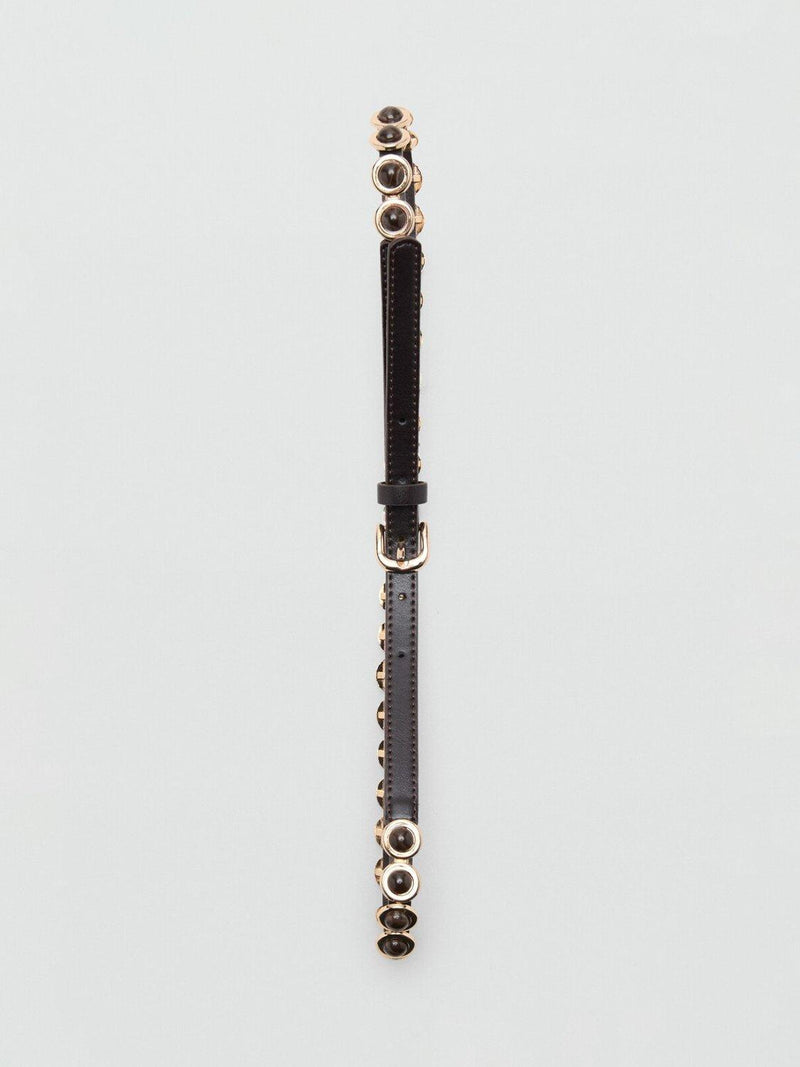 Mango chain-link skinny belt chocolate (British brand)
