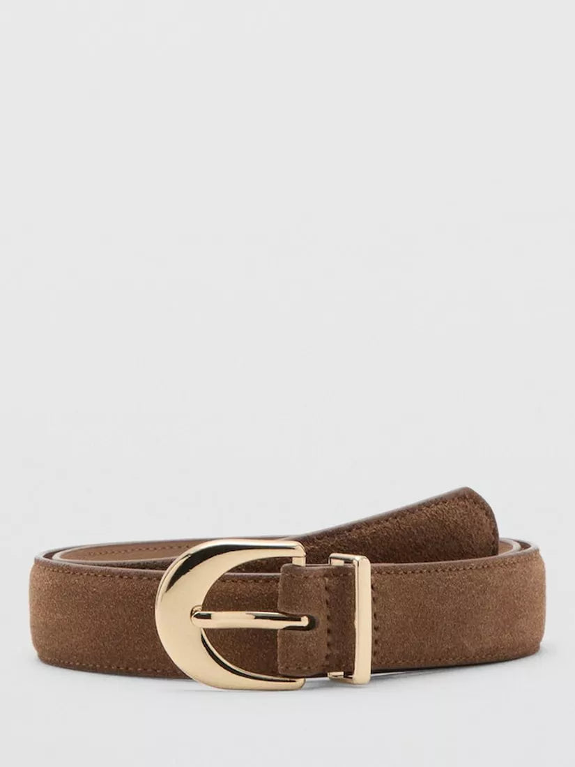 Mango Textured Belt, Brown, S