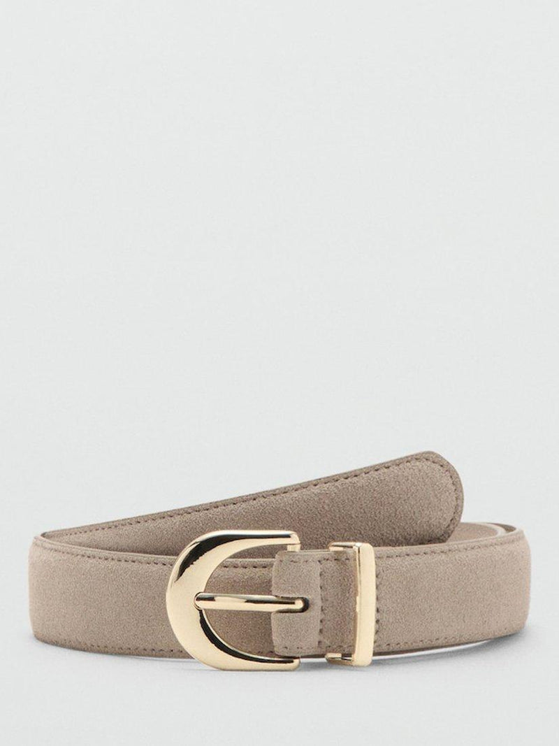 Mango textured belt with gleaming buckle 100% leather - British product