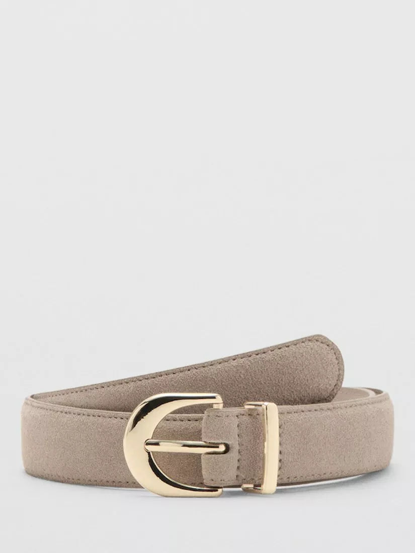 Mango textured belt with gleaming buckle 100% leather - British product